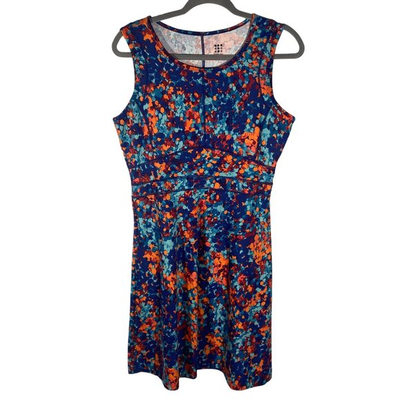 Little Nine Womens Sleeveless Dress M Vibrant Floral Pattern Polyester Blend - Picture 1 of 8